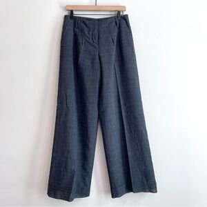 Elie Tahari Straight Wide Leg Pleated Wool Blend Dress Pants